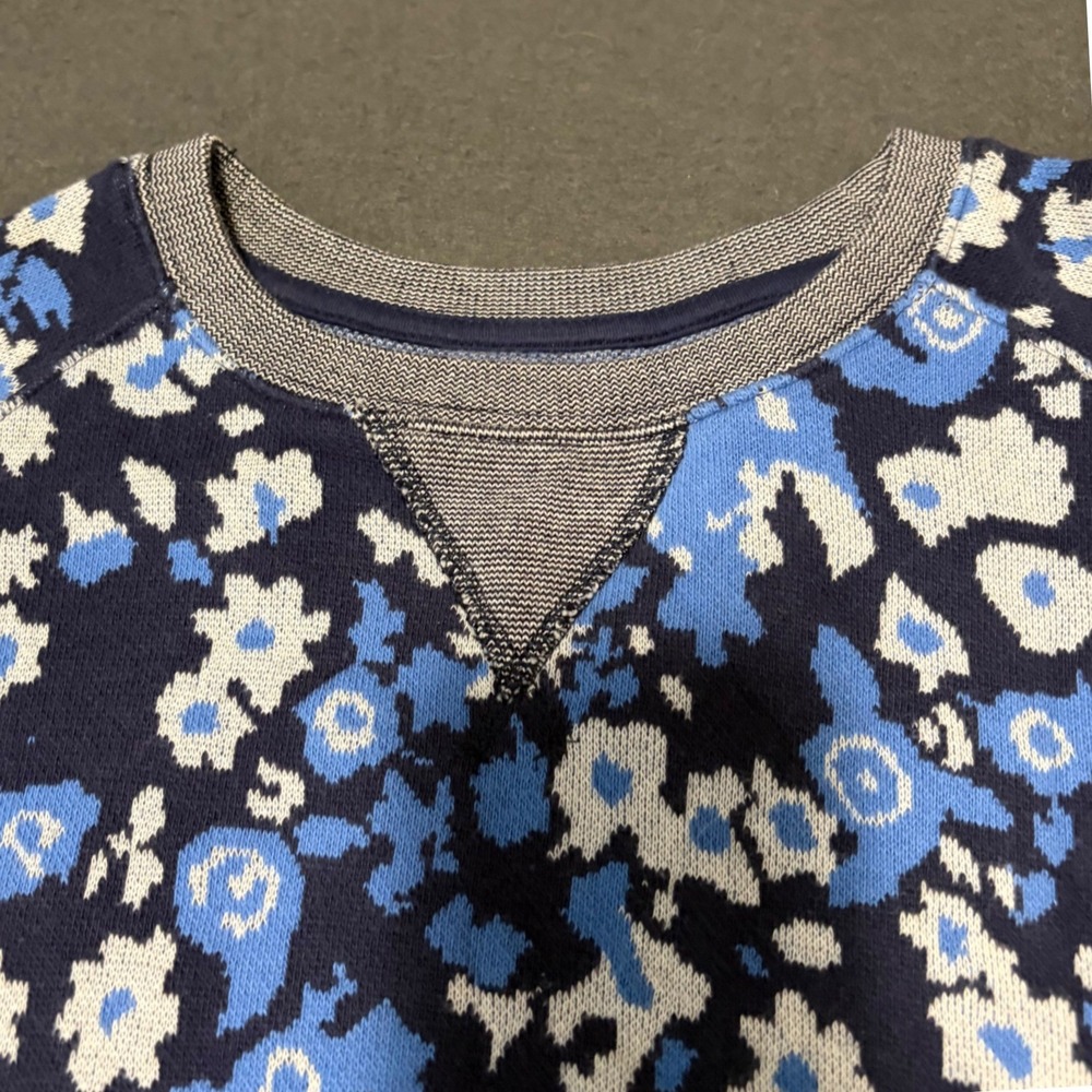 PRPS Short Sleeve Knit Streetwear Mens L Blue Floral Camo Side Zip Designer Bold - Picture 3 of 8